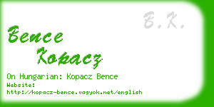 bence kopacz business card